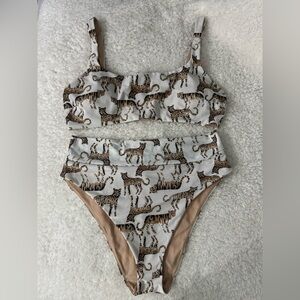 NWT Aerie Two Piece - Leopard Print Swimwear